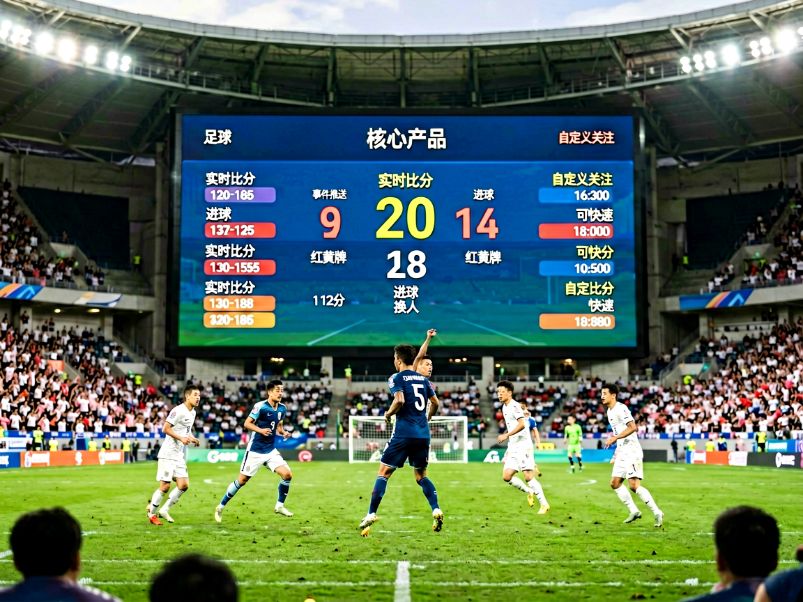 足球比赛现场实时数据大屏展示